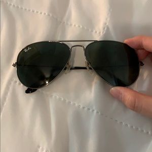 Authentic Ray Ban Gunmetal Silver Aviator Large